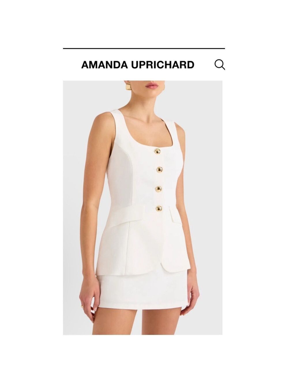 NWT Amanda Uprichard White Kya Romper Size S - Picture 3 of 5